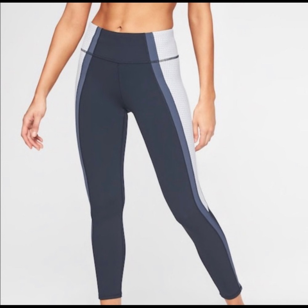 Athleta 7/8 Contender Tights Dual Tone Laser Cut